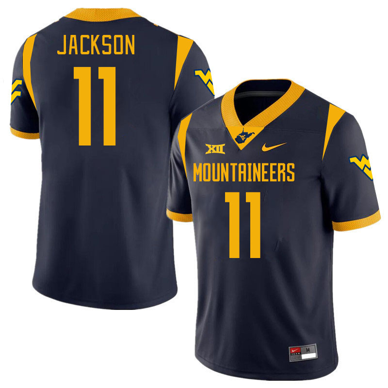 Men #11 T.J. Jackson West Virginia Mountaineers College 2024 New Uniforms Football Jerseys Stitched